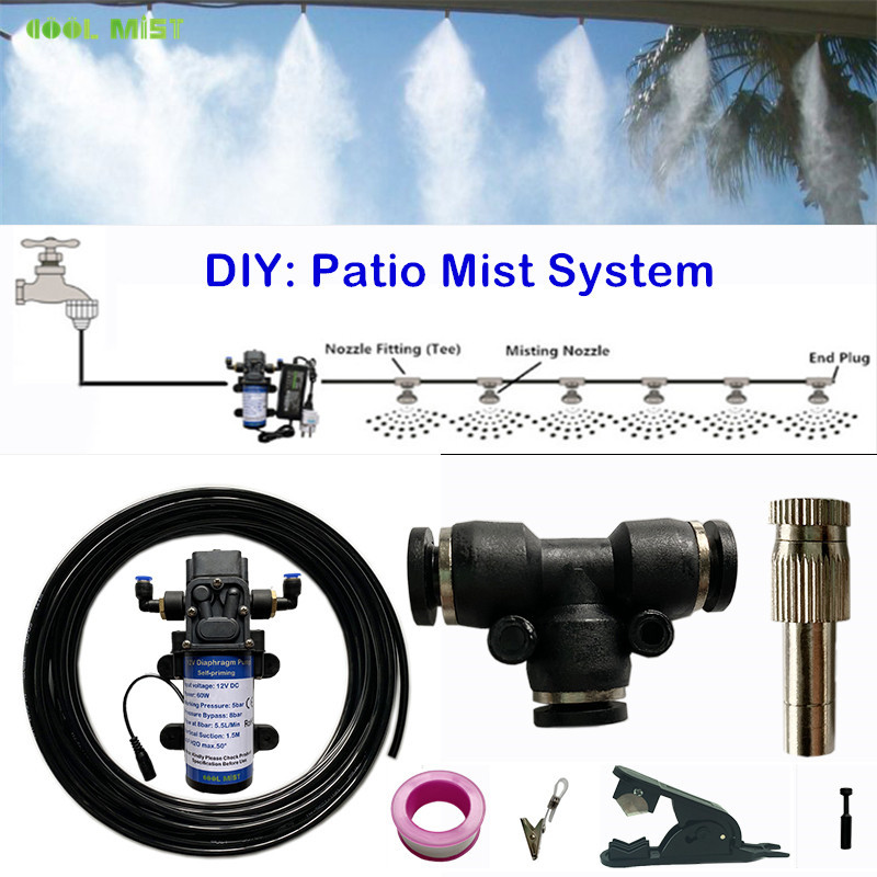 Mist Cooling System Outdoor Patio 15M - S392 Kit semprotan kabut pendingin, semprotan