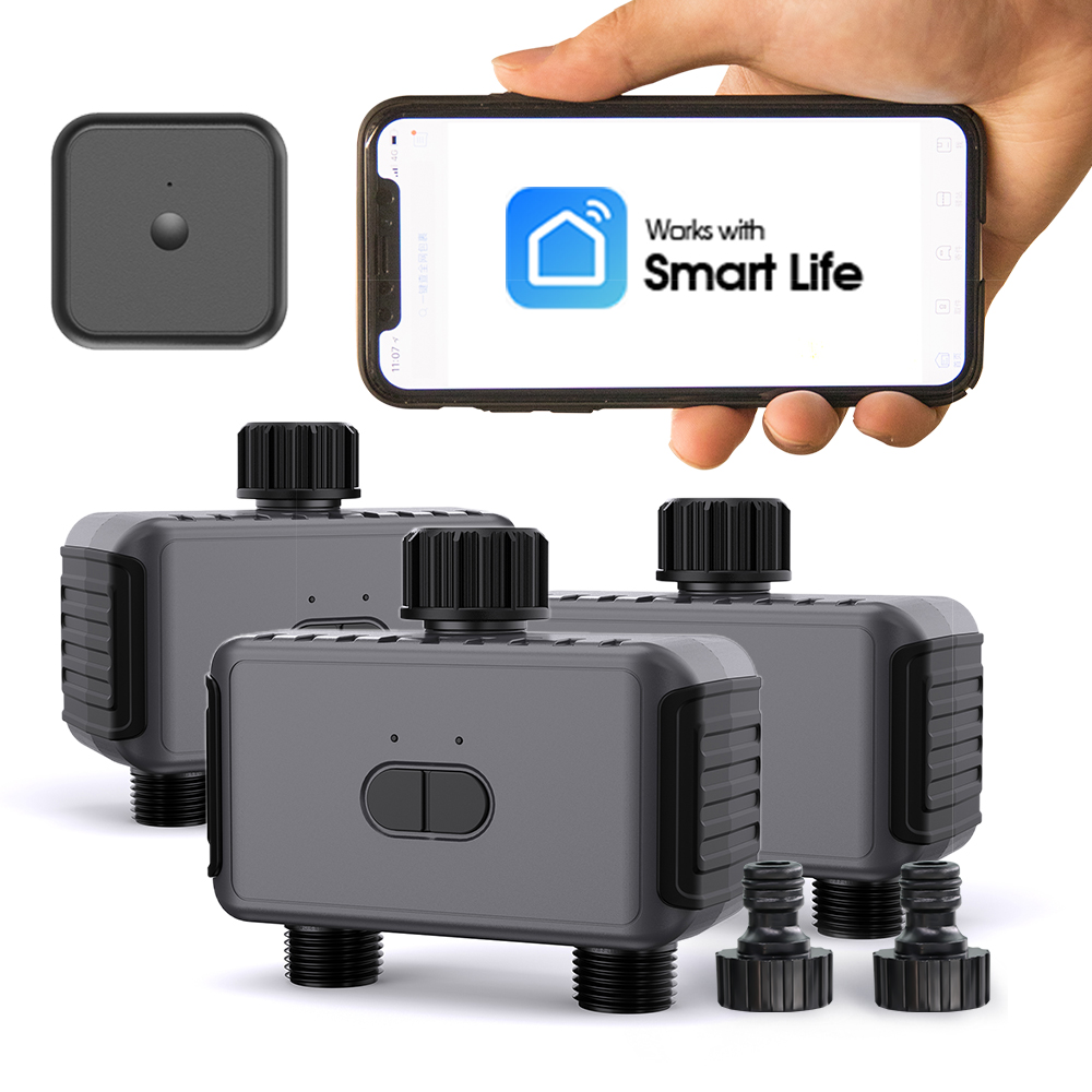 Wifi Water Timer Hose Faucet Smart - WiFi Bluetooth-kompatibel 2 Outlet Taman Air