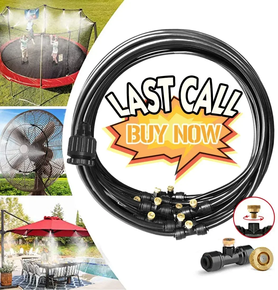 Mist Cooling System Outdoor Patio 15M - Paket Sistem Pendingin dengan Semprotan Air