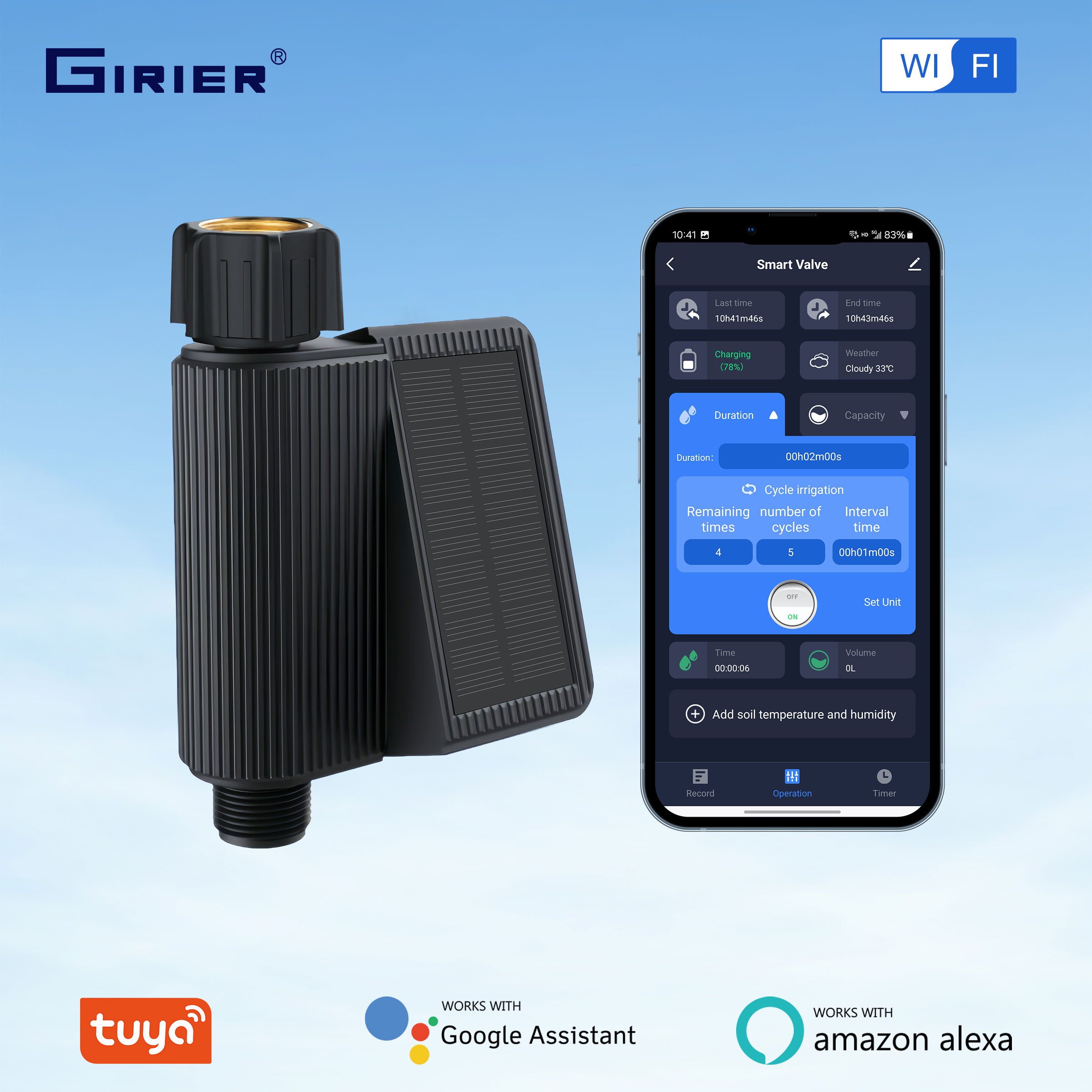 Wifi Water Timer Hose Faucet Smart - GIRIER Tuya pengatur waktu air cerdas