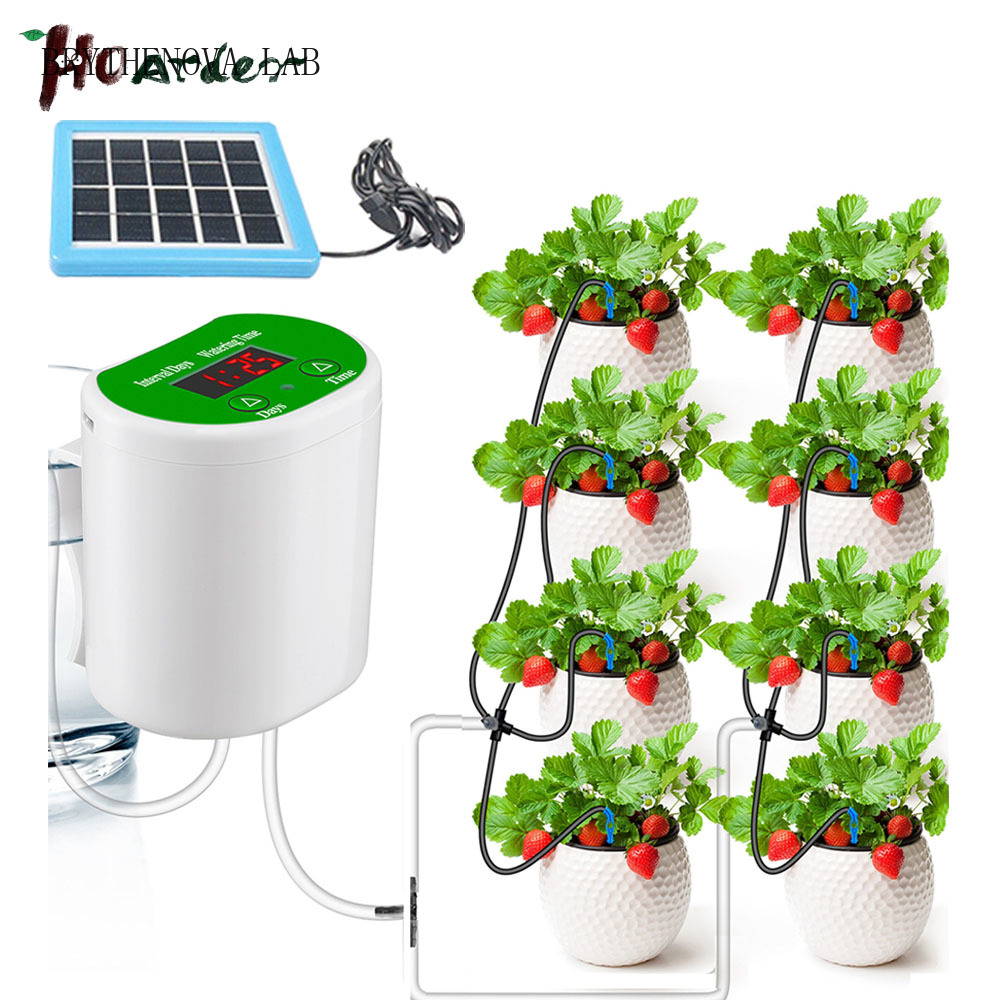 Solar Drip Irrigation Kit Garden - Pompa Irigasi Tetes Cerdas Sistem Timer