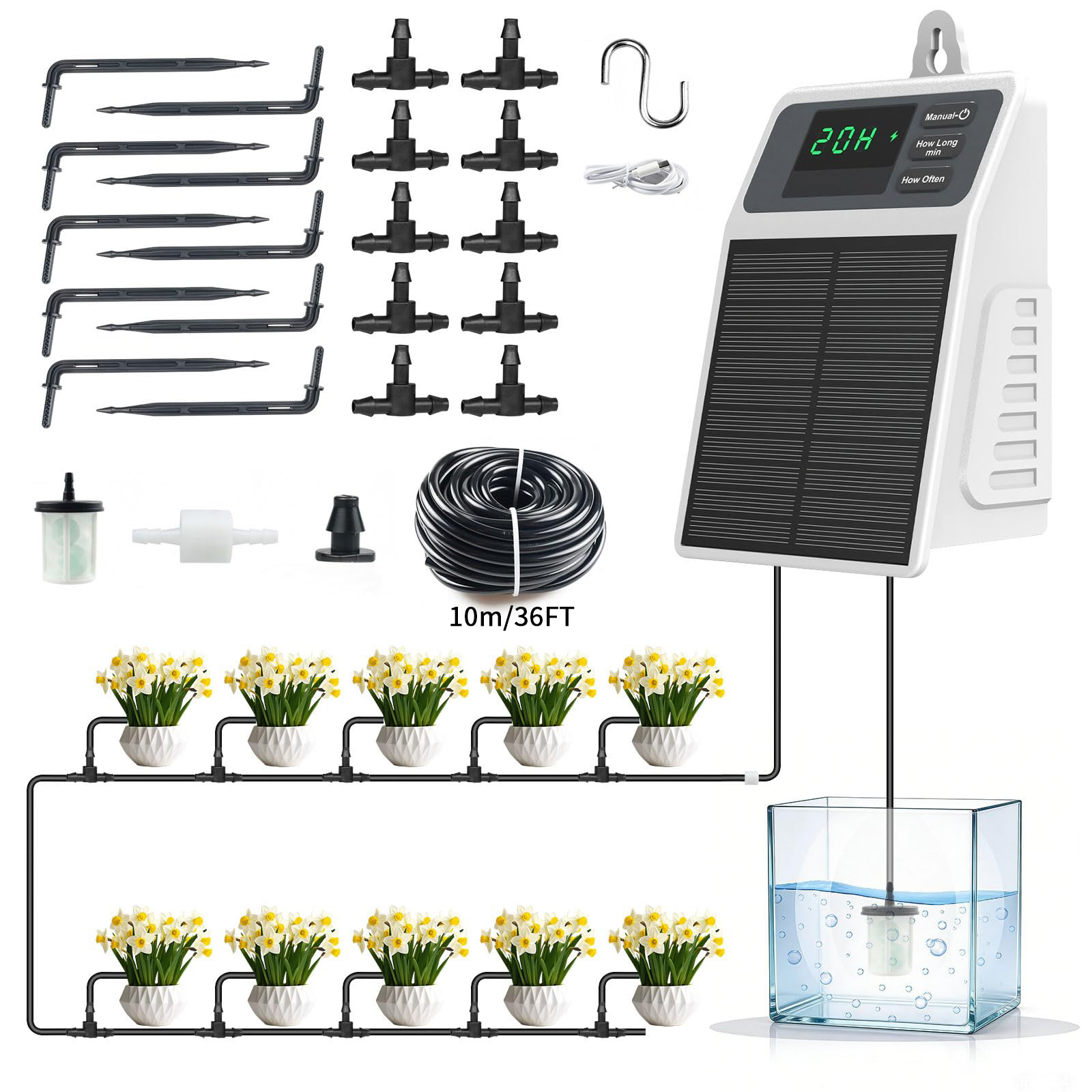 Drip Irrigation System Automatic Kit - Sistem Irigasi Tetes Tenaga Surya yang