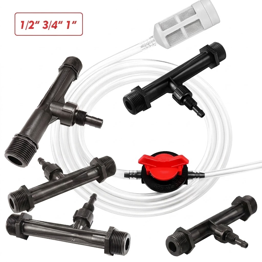 Fertilizer Injector Venturi 3/4 Inch - Sistem Penyiraman Rumah Kaca untuk Kebun,