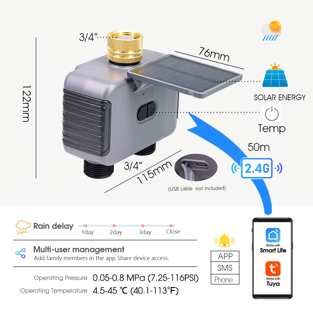 Tuay Smart Solar Timer Penyira - Rain Sensor For Irrigation Timer ulasan dan harga