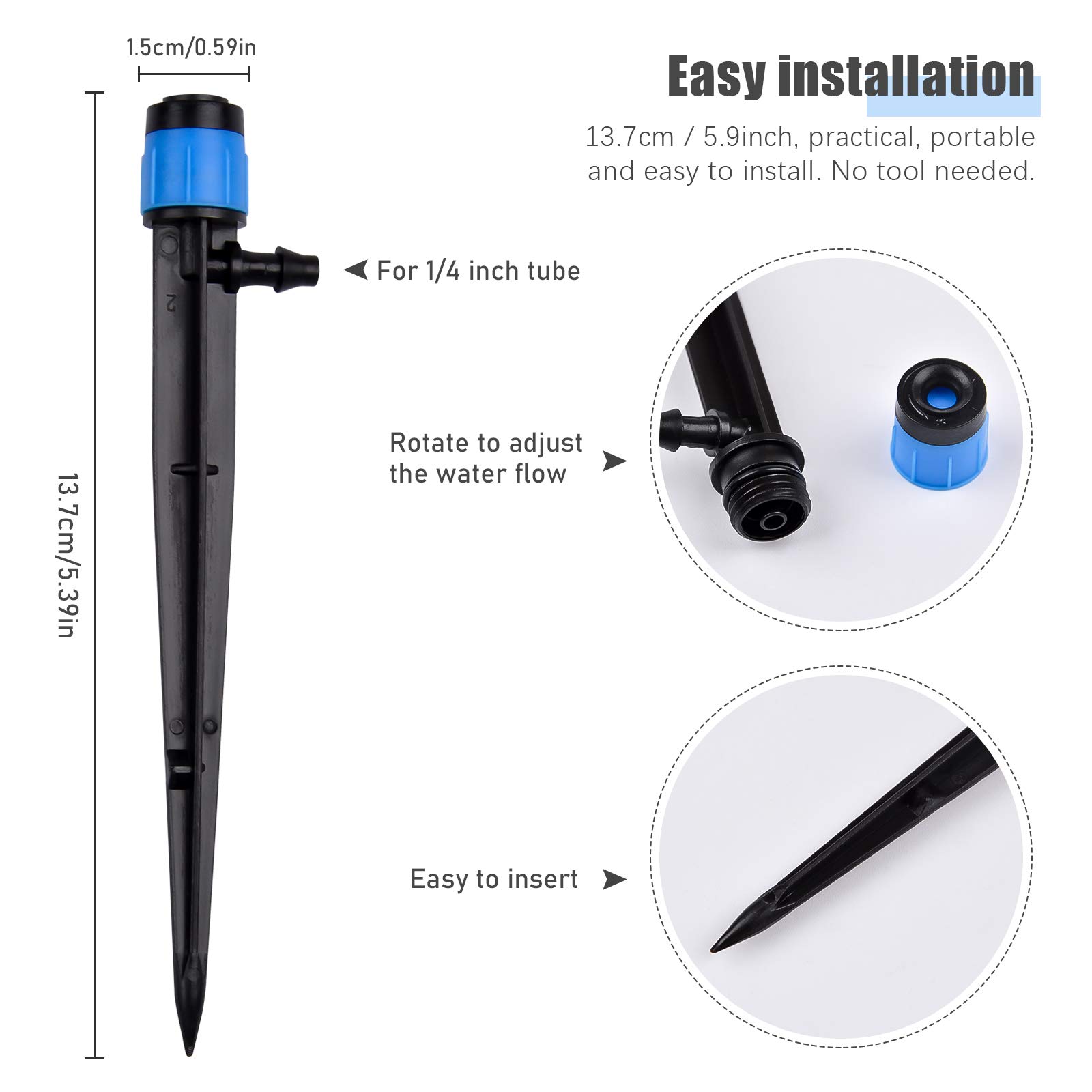30 Buah Dripper Irigasi, Emitt - Drip Emitters Adjustable 360 Micro ulasan dan harga
