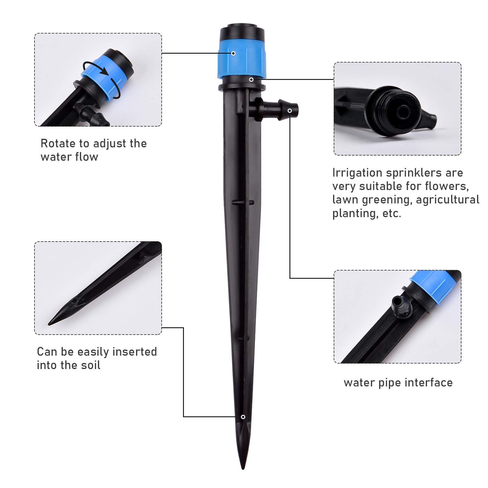 30 Buah Dripper Irigasi, Emitt - Drip Emitters Adjustable 360 Micro ulasan dan harga