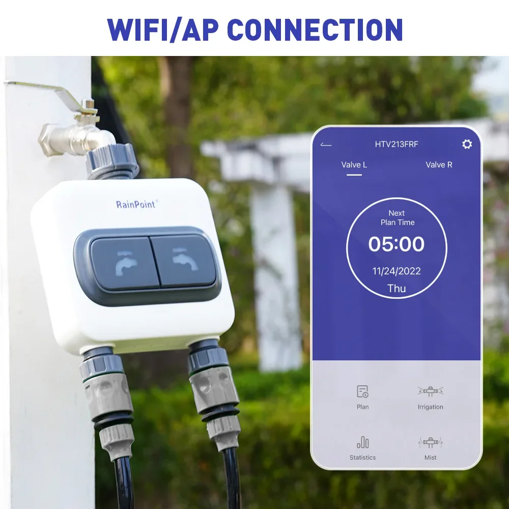 RAINPOINT Wi-Fi Timer Air 2-ou - Wifi Water Timer Hose Faucet Smart ulasan dan harga