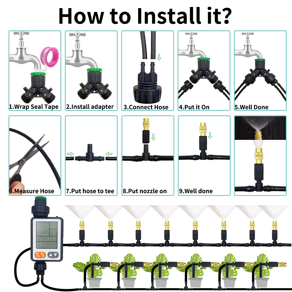 5 m-30 M selang 4/7mm Untuk te - Mist Cooling System Outdoor Patio 15M ulasan dan harga