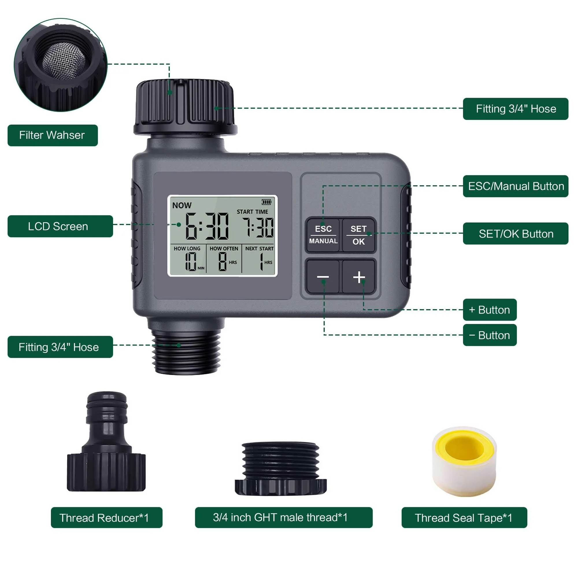 Pengatur Waktu Air Digital Pin - Rain Sensor For Irrigation Timer ulasan dan harga