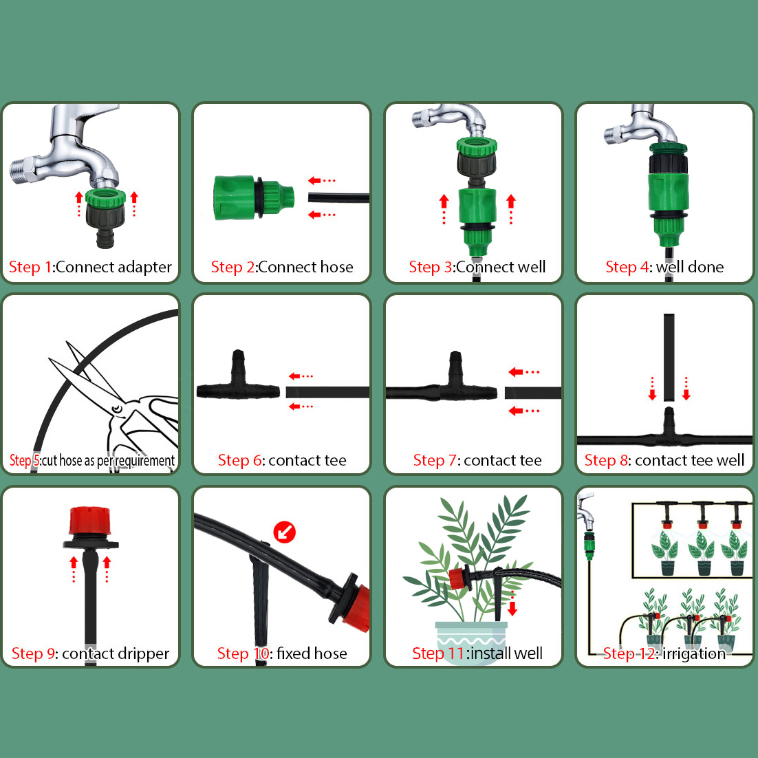 Rumah kaca 15M-30M DIY sistem  - Drip Irrigation System Automatic Kit ulasan dan harga