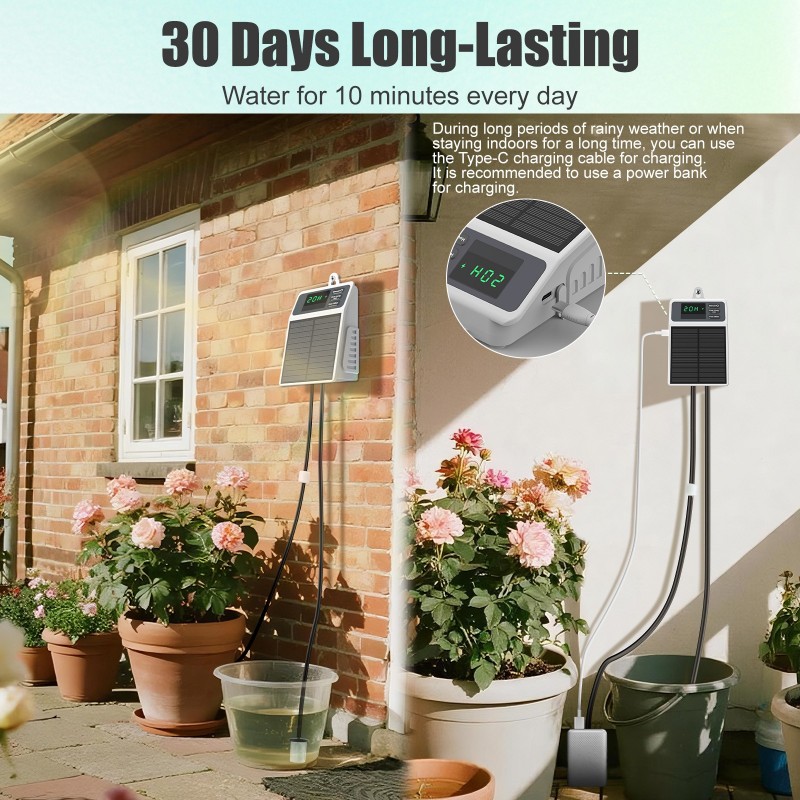 Sistem Penyiraman Cerdas Tenag - Solar Drip Irrigation Kit Garden ulasan dan harga