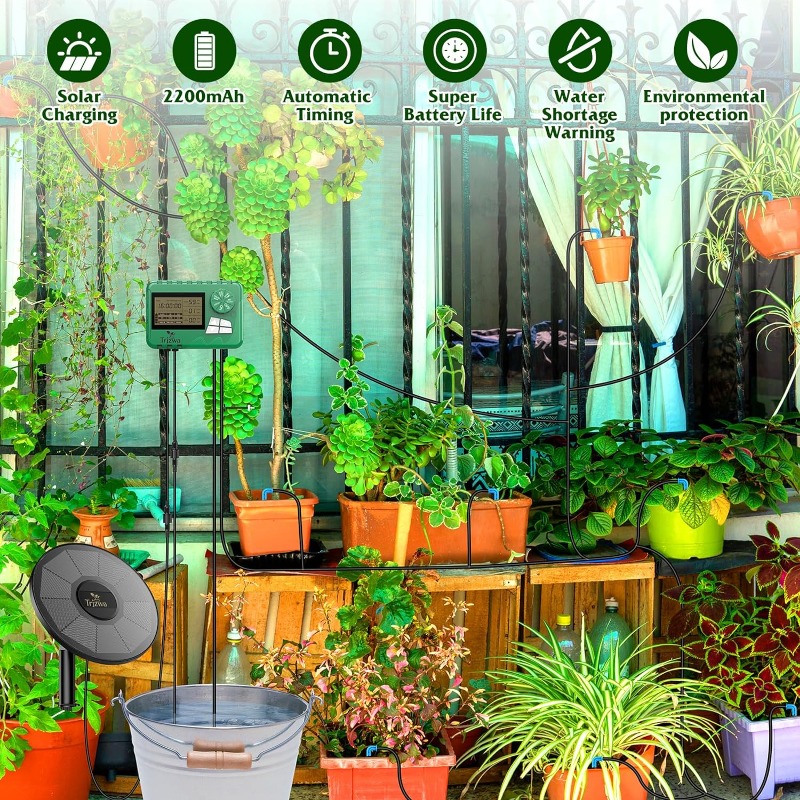 Peralatan irigasi tenaga surya - Solar Drip Irrigation Kit Garden ulasan dan harga