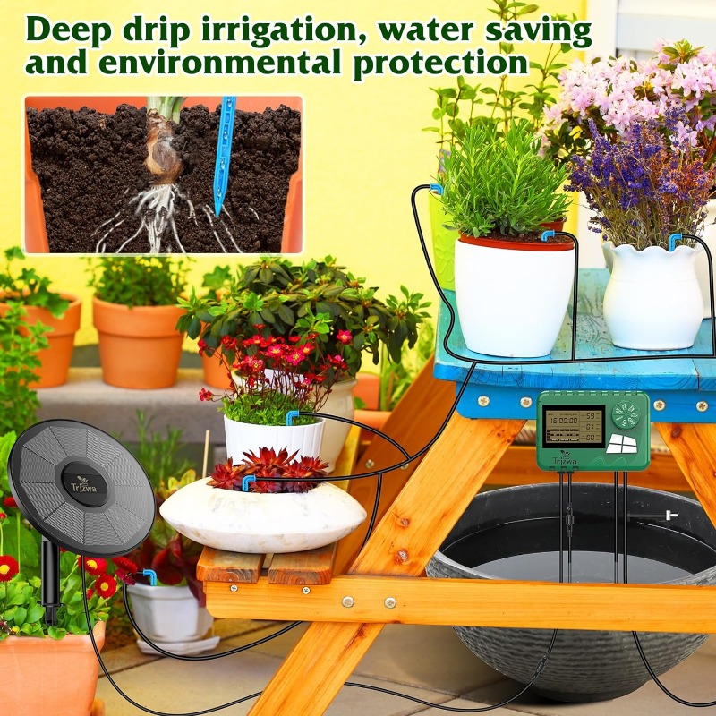 Peralatan irigasi tenaga surya - Solar Drip Irrigation Kit Garden ulasan dan harga