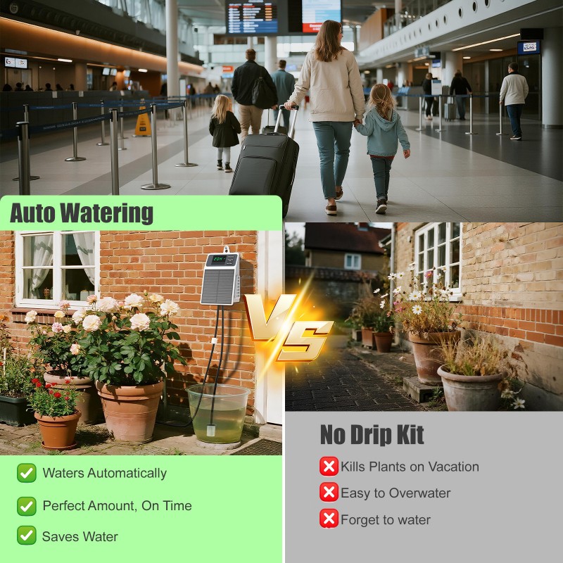 A03F-Kit Irigasi Tetes Otomati - Solar Drip Irrigation Kit Garden ulasan dan harga