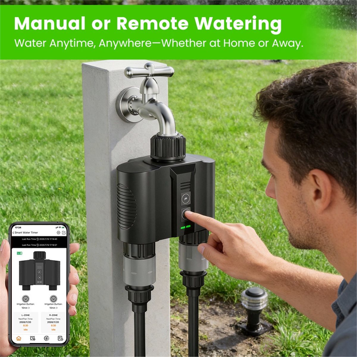 Y17A 1 Set Timer Air WiFi untu - Wifi Water Timer Hose Faucet Smart ulasan dan harga
