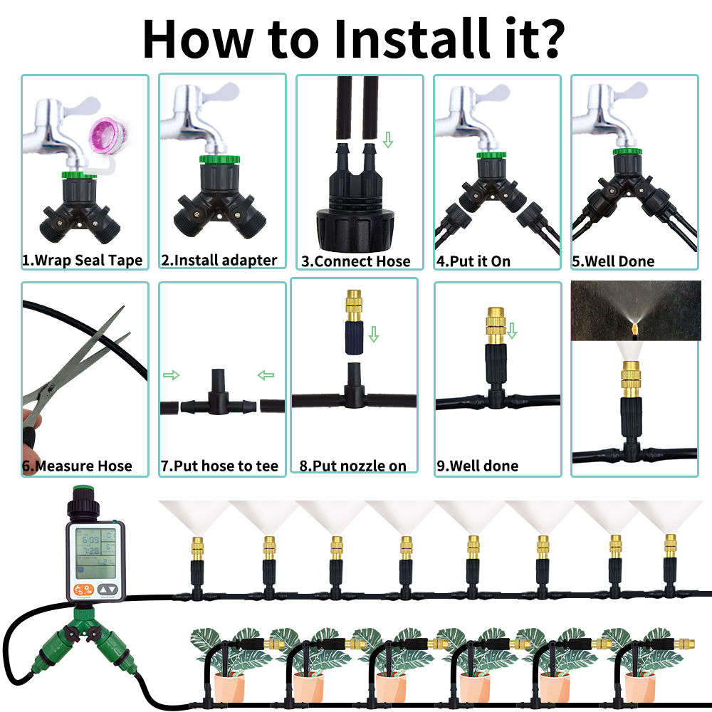 15M-30M selang 4/7mm Untuk ter - Mist Cooling System Outdoor Patio 15M ulasan dan harga