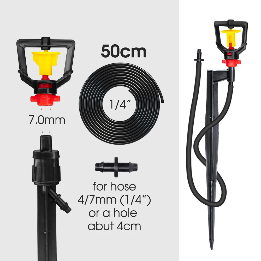 Penyiram mikro putar 360 °, 5  - Drip Emitters Adjustable 360 Micro ulasan dan harga