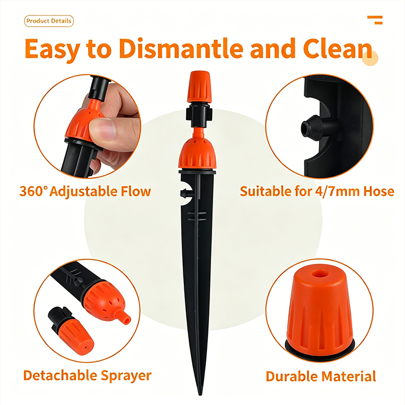 360 °   Penyiram Tetes 2-in-1  - Drip Emitters Adjustable 360 Micro ulasan dan harga