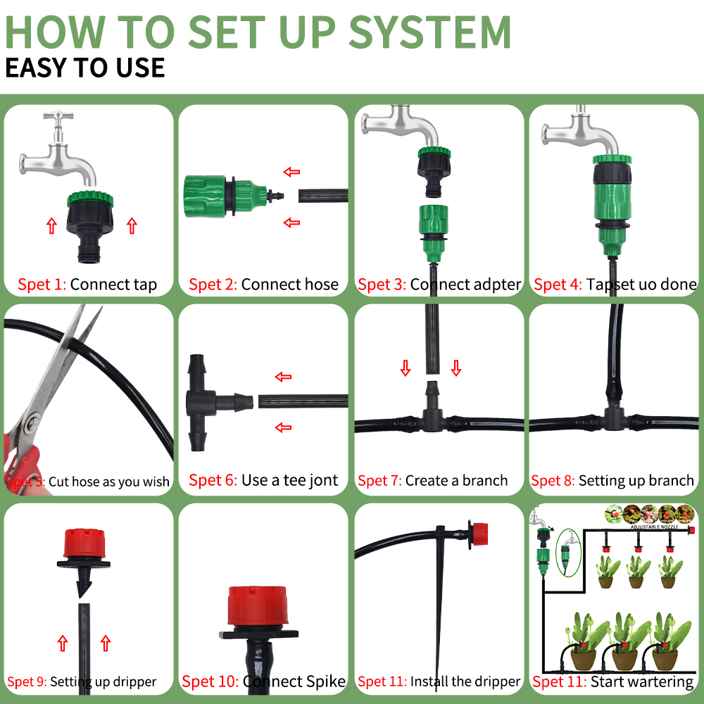 Sistem irigasi tetes mikro por - Drip Irrigation System Automatic Kit ulasan dan harga